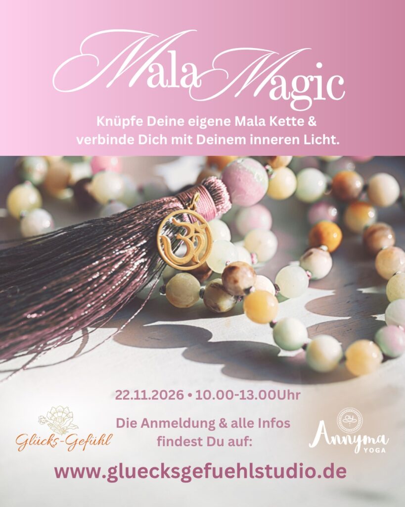 Plakat Mala Magic: Mala-Kette mit Quaste, 22.11.2026